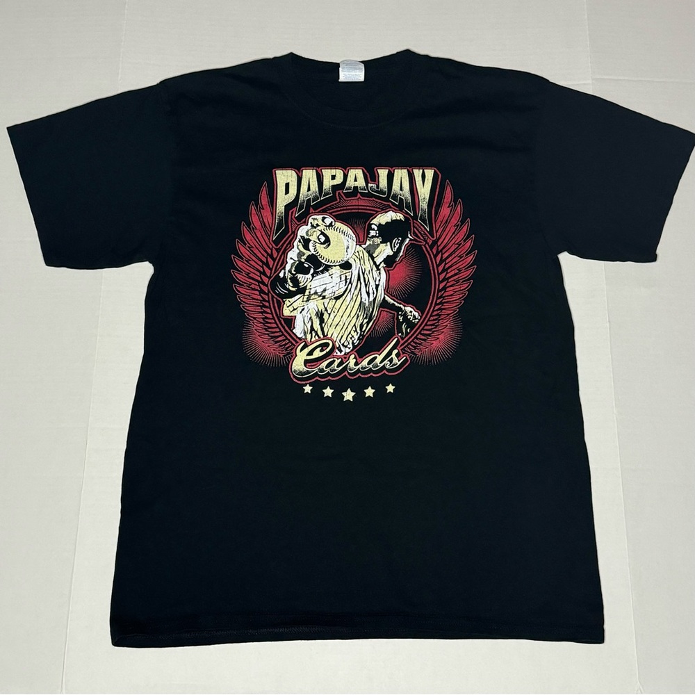 PORT & COMPANY PAPA JAY CARDS BLACK GRAPHIC T-SHIRT
